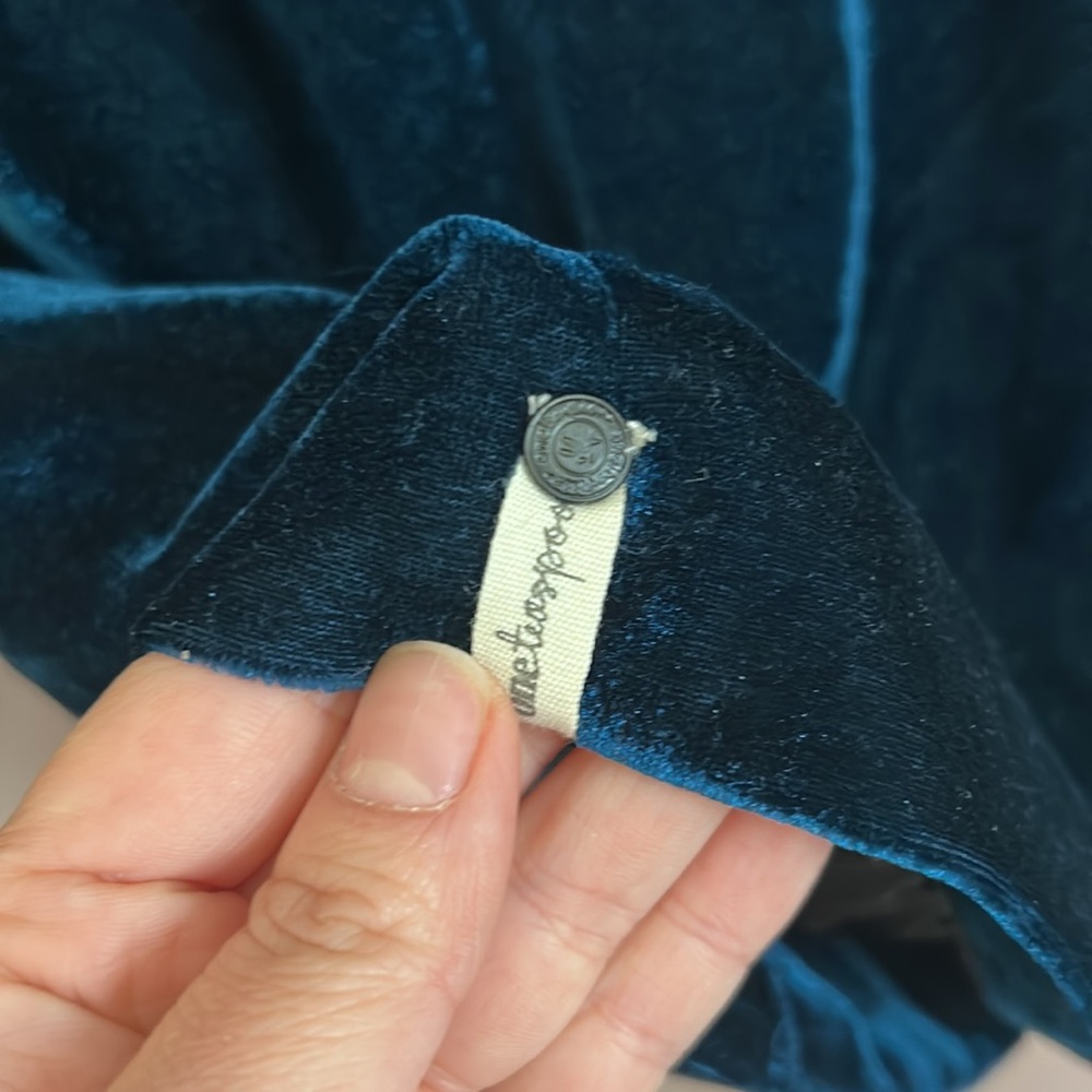 NWT One Teaspoon Blue Velvet Long Line Open Front Blazer Size M - Picture 6 of 12